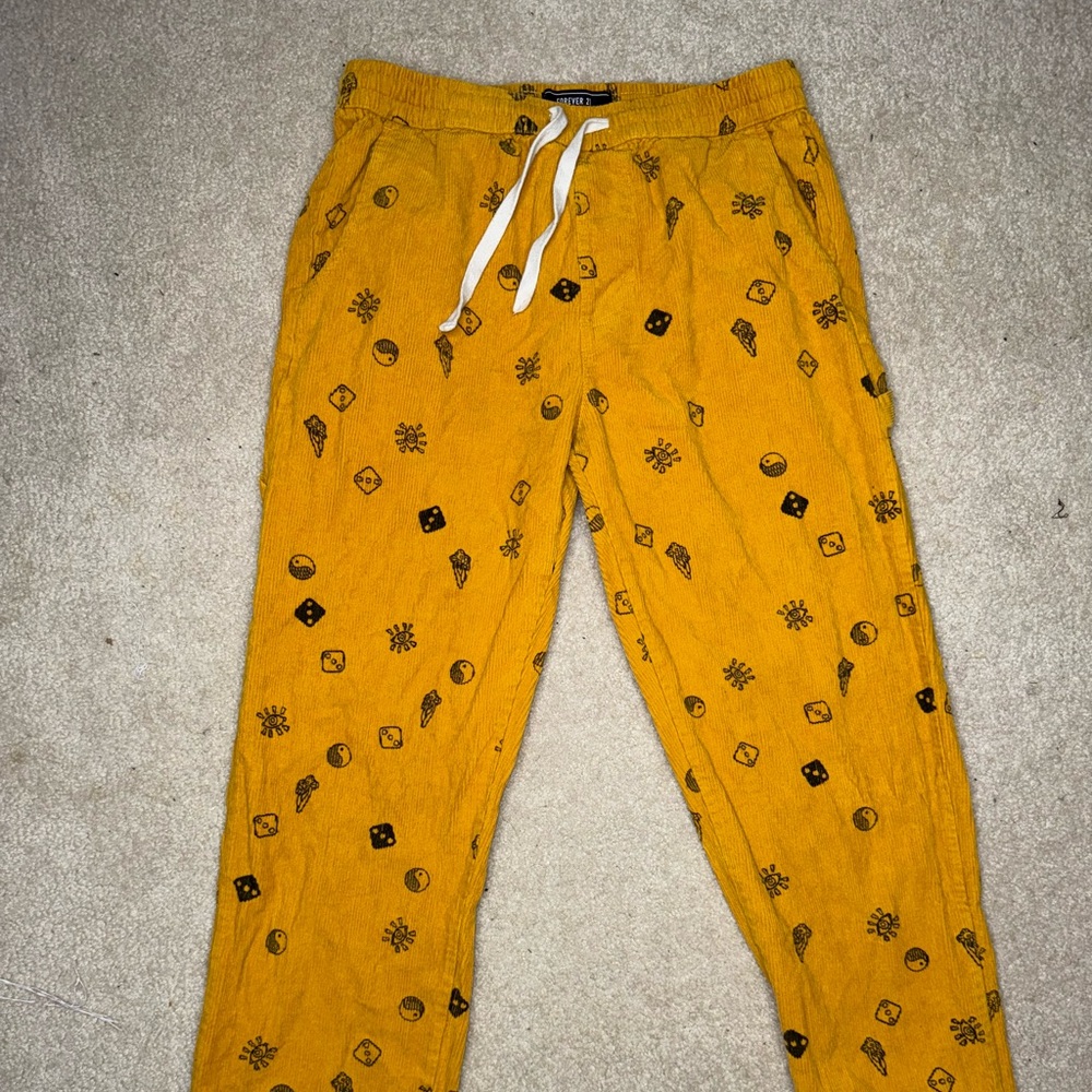 Forever 21 Yellow Patterned Joggers